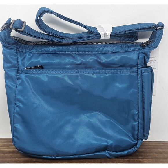 NWT Lug Flutter SE Crossbody Bag Ocean Blue RFID Water Bottle Holder - Picture 2 of 9